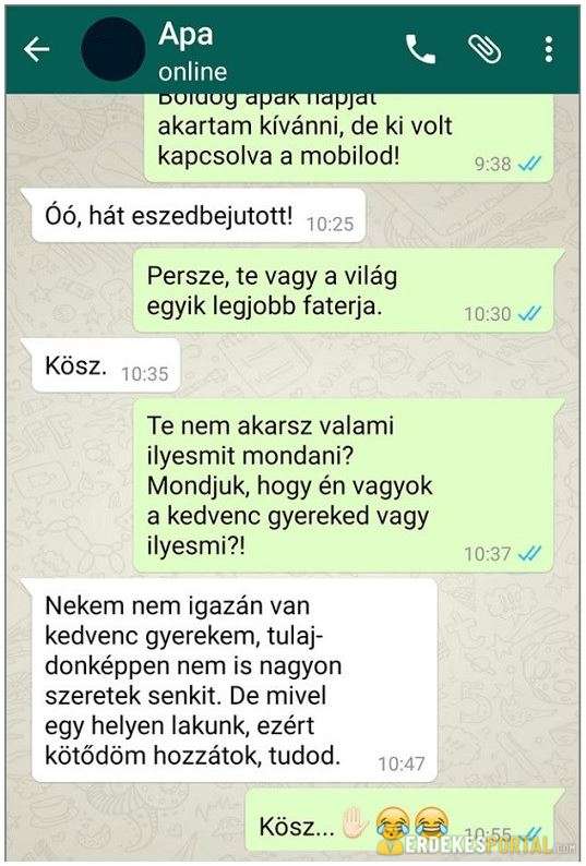 11 Vicces Sms Apa Fia Között Amit Nem Lehet Kibírni Nevetés Nélkül 9601